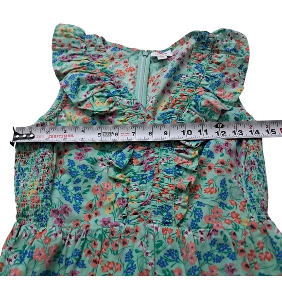 J. Crew Factory‎ Dress Women's 2 Petite Green Midi V Neck Smocked Cottagecore - Picture 16 of 16